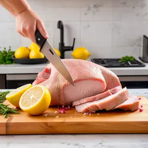 Рецепт Шашлык из индейки с лимоном и травами - Нарезка индейки