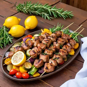 Рецепт Шашлык из кролика с горчицей и розмарином - Подача