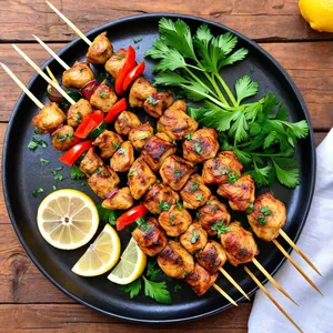 Рецепт Шашлык из курицы с медом и имбирем - Подача шашлыка