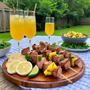 Рецепт Шашлык из свинины с ананасом и чили - Подача
