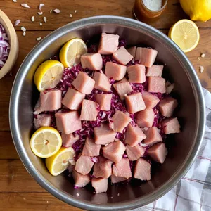 Рецепт Шашлык из свинины с гранатовым соусом - Подготовка мяса и маринада