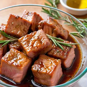 Рецепт Шашлык из свинины с инжиром и бальзамиком - Подготовка мяса и маринада