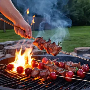 Рецепт Шашлык из свинины с вишней и розмарином - Приготовление на углях