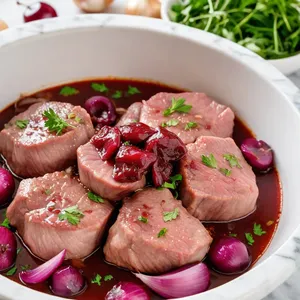 Рецепт Шашлык из телятины с вишневым соусом - Маринование мяса