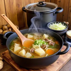 Рецепт Щи с бараниной и розмарином - Добавление капусты и картофеля