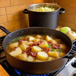 Рецепт Щи с беконом и яблоками - Приготовление бульона