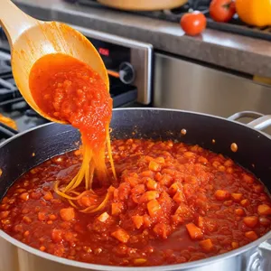 Рецепт Щи с брокколи и кедровыми орешками - Добавление томатной пасты