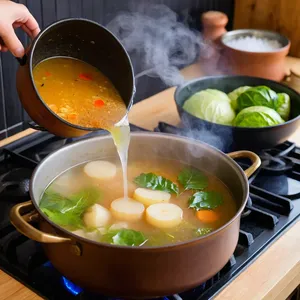 Рецепт Щи с грибами и капустой - Варка щей