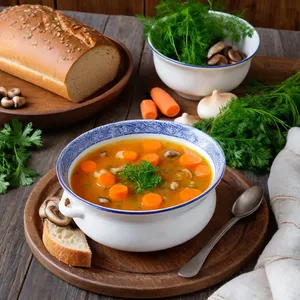 Рецепт Щи с грибами и капустой - Подача