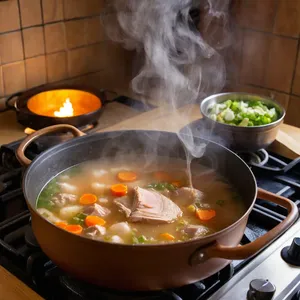 Рецепт Щи с индейкой и черносливом - Варка щей