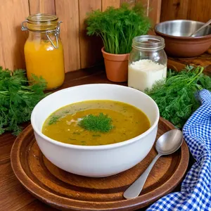 Рецепт Щи с копченой грудинкой и перловкой - Подача