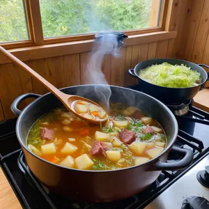 Рецепт Щи с копченостями и картофелем - Варка щей