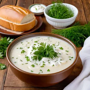 Рецепт Щи с курицей и щавелем - Подача