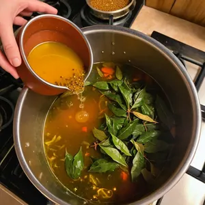 Рецепт Щи с рыбой и сельдереем - Добавление специй