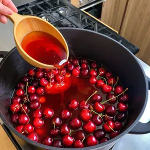 Рецепт Шурпа из баранины с черешней и розмарином - Добавление черешни