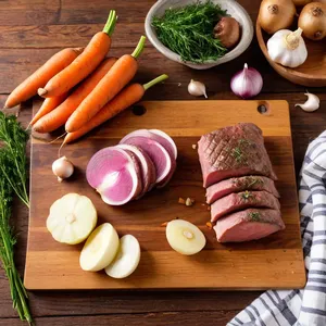 Рецепт Шурпа из баранины с гранатом и кинзой - Подготовка мяса и овощей