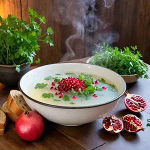 Рецепт Шурпа из баранины с гранатом и кинзой - Подача