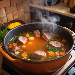 Рецепт Шурпа из баранины с кукурузой и лаймом - Варка бульона