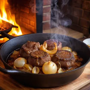 Рецепт Шурпа из баранины с курагой и чесноком - Обжарка мяса и лука