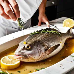 Рецепт Сибас с розмарином и лимоном на гриле - Маринование сибаса