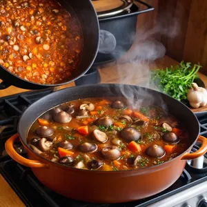 Рецепт Солянка с грибами и каперсами - Тушение солянки