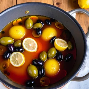 Рецепт Солянка с колбасой и маринованными огурцами - Добавление оливок и лимона