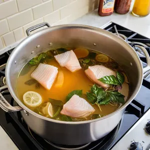 Рецепт Солянка с копченым лососем и укропом - Приготовление бульона