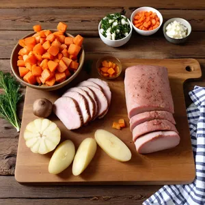 Рецепт Солянка с копчёной корейкой и солёными лисичками - Подготовка ингредиентов