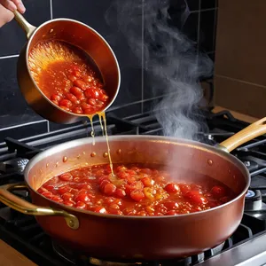Рецепт Солянка с копчёной курицей и маринованным луком - Обжаривание основы