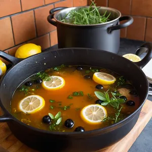 Рецепт Солянка с копчёной курицей и маринованным луком - Варка супа