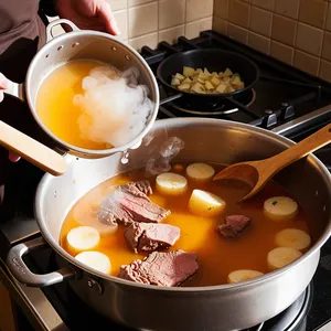 Рецепт Солянка с копчёной сарделькой и солёными опятами - Сборка солянки