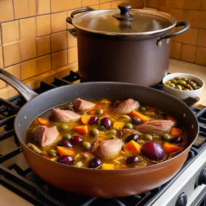 Рецепт Солянка с уткой и сливами - Сборка солянки
