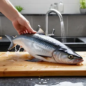 Рецепт Солёная скумбрия с лимоном и пряными травами - Подготовка рыбы