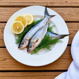 Рецепт Солёная скумбрия с лимоном и пряными травами - Подача