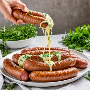 Рецепт Сосиски с чесночным маслом и зеленью - Добавление чесночного масла