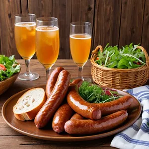 Рецепт Сосиски с сыром и вялеными томатами - Подача