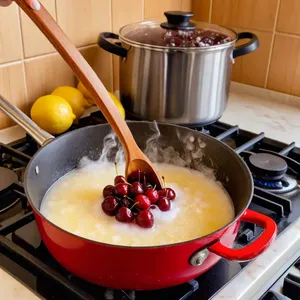 Рецепт Стейк с кофейной корочкой и вишнёвым джемом - Приготовление вишнёвого джема