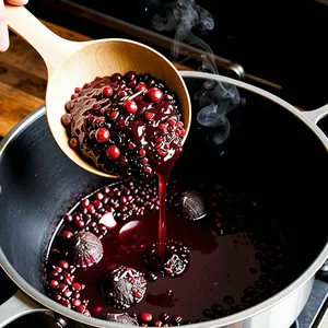Рецепт Стейк с соусом из клюквы и жареным сельдереем - Приготовление клюквенного соуса