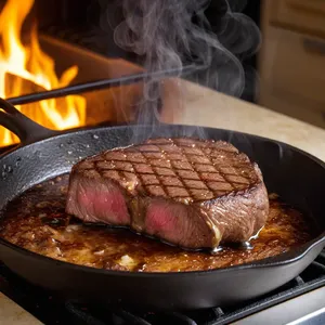 Рецепт Стейк с соусом из мандарина и жареным кунжутом - Приготовление стейков