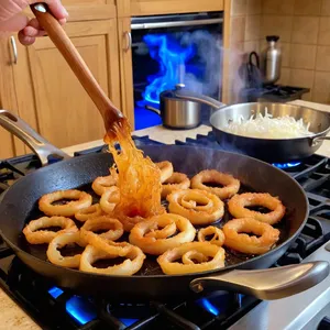 Рецепт Стейк с вишнёвым соусом и жареным луком - Приготовление жареного лука