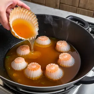 Рецепт Суп с гребешками и имбирным бульоном даши - Приготовление гребешков