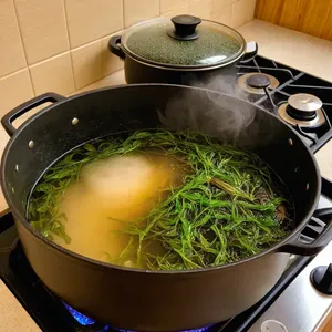 Рецепт Суп с гребешками и водорослями комбу - Приготовление бульона