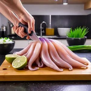Рецепт Суп с кальмаром и бульоном даши - Подготовка кальмаров