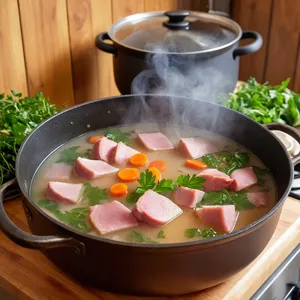 Рецепт Суп с копченым окороком и ячневой крупой - Подготовка бульона