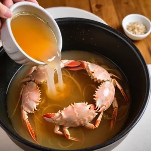 Рецепт Суп с крабом и бульоном даши - Добавление крабового мяса и специй