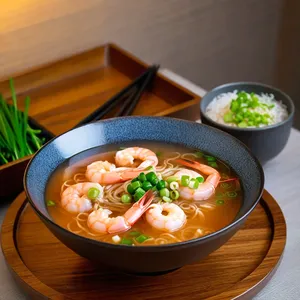 Рецепт Суп с креветками и бульоном даши - Подача