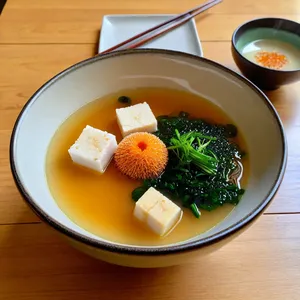 Рецепт Суп с морским ежом и бульоном даши - Сборка супа