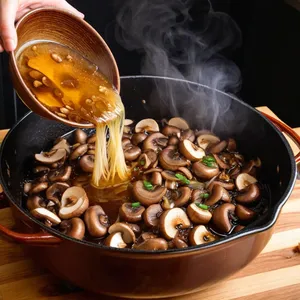 Рецепт Суп с морскими гребешками и шиитаке - Добавление грибов