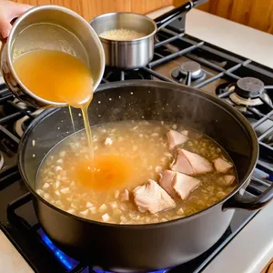 Рецепт Суп с вонтонами и курицей в чесночном бульоне - Приготовление чесночного бульона