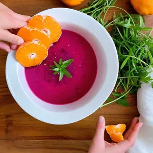 Рецепт Свекольник с мандарином и тархуном - Добавление мандарина и тархуна